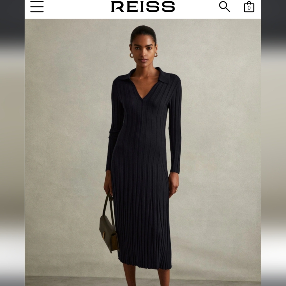 REISS NWT Winnie Knitted Midi Dress